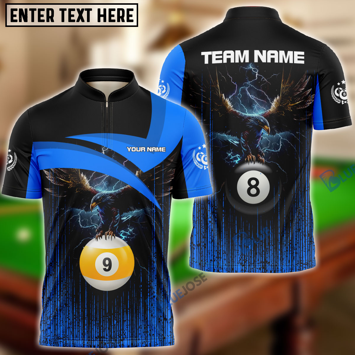 frenzidea Billiards 8-Ball & 9-Ball Eagle Personalized Shirt