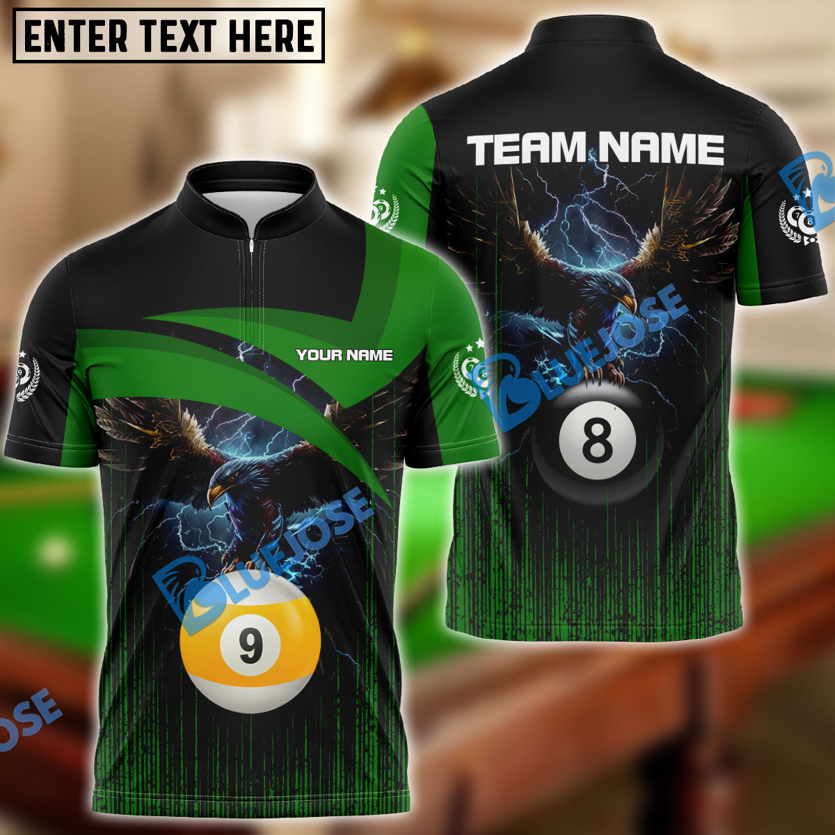 frenzidea Billiards 8-Ball & 9-Ball Eagle Personalized Shirt