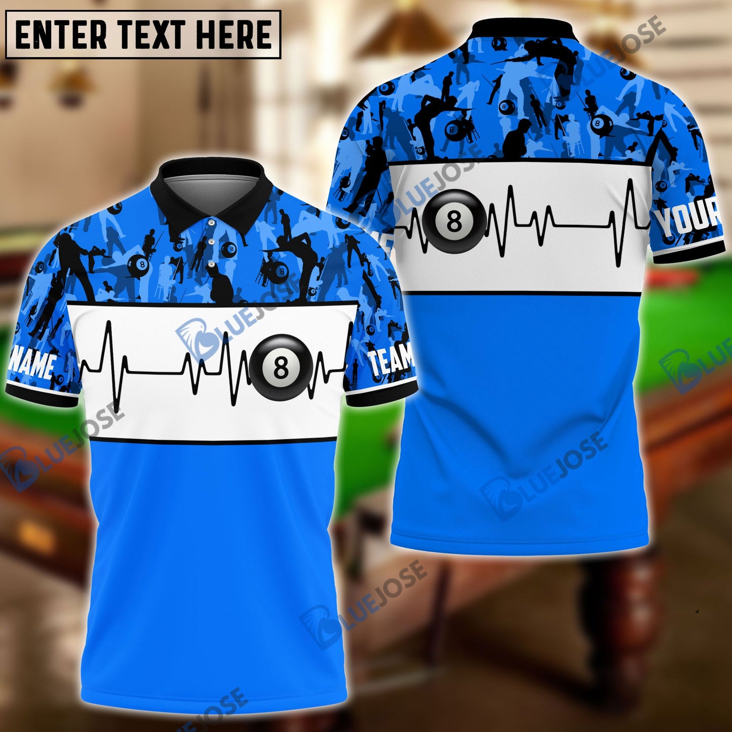 Frenzidea Billiards Camo Pattern Personalized Shirt (4 Colors)