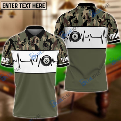 Frenzidea Billiards Camo Pattern Personalized Shirt (4 Colors)