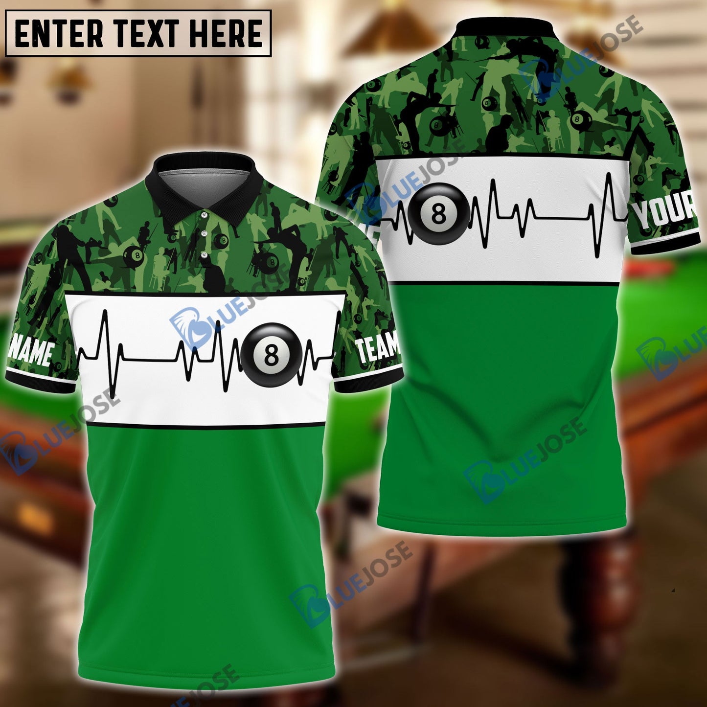 Frenzidea Billiards Camo Pattern Personalized Shirt (4 Colors)