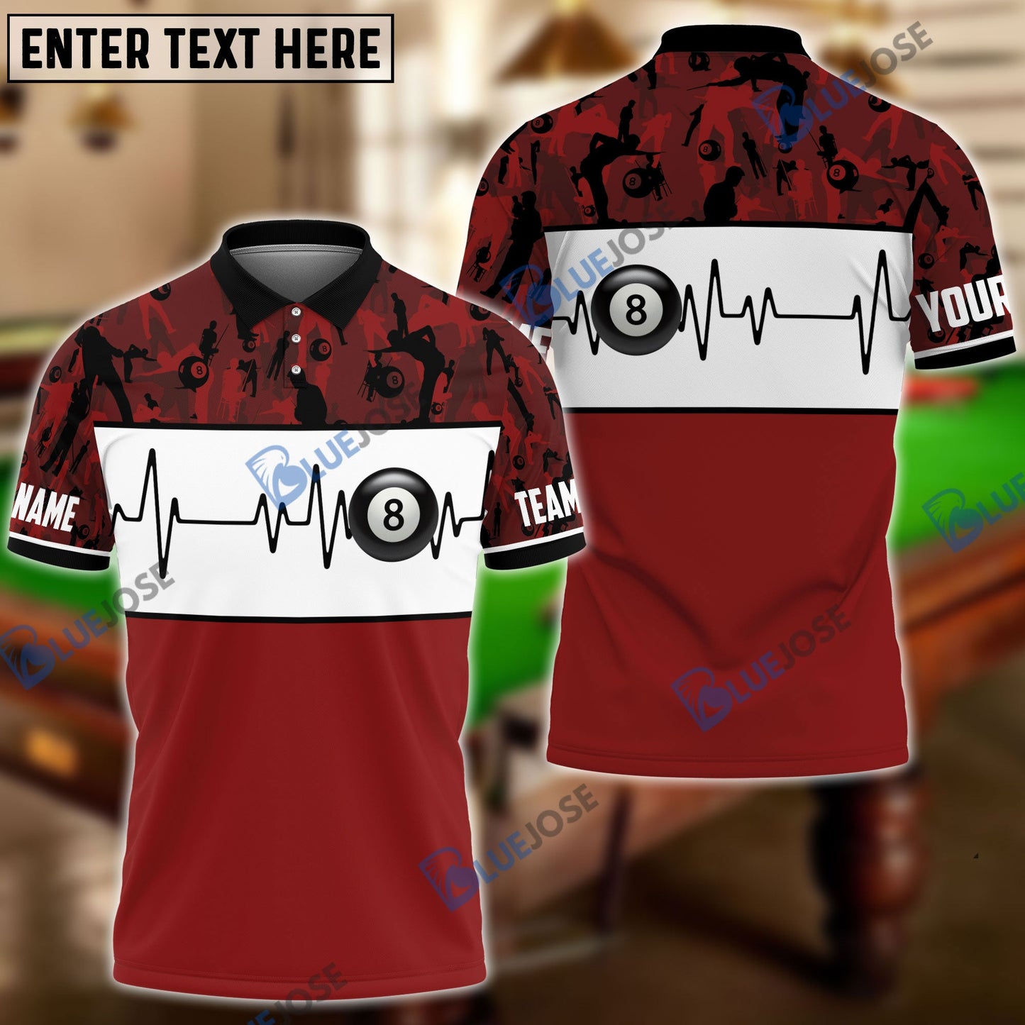 Frenzidea Billiards Camo Pattern Personalized Shirt (4 Colors)