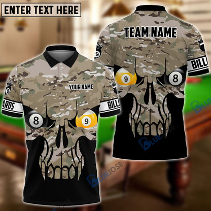 Frenzidea Camo Skull Billiards Personalized Shirt