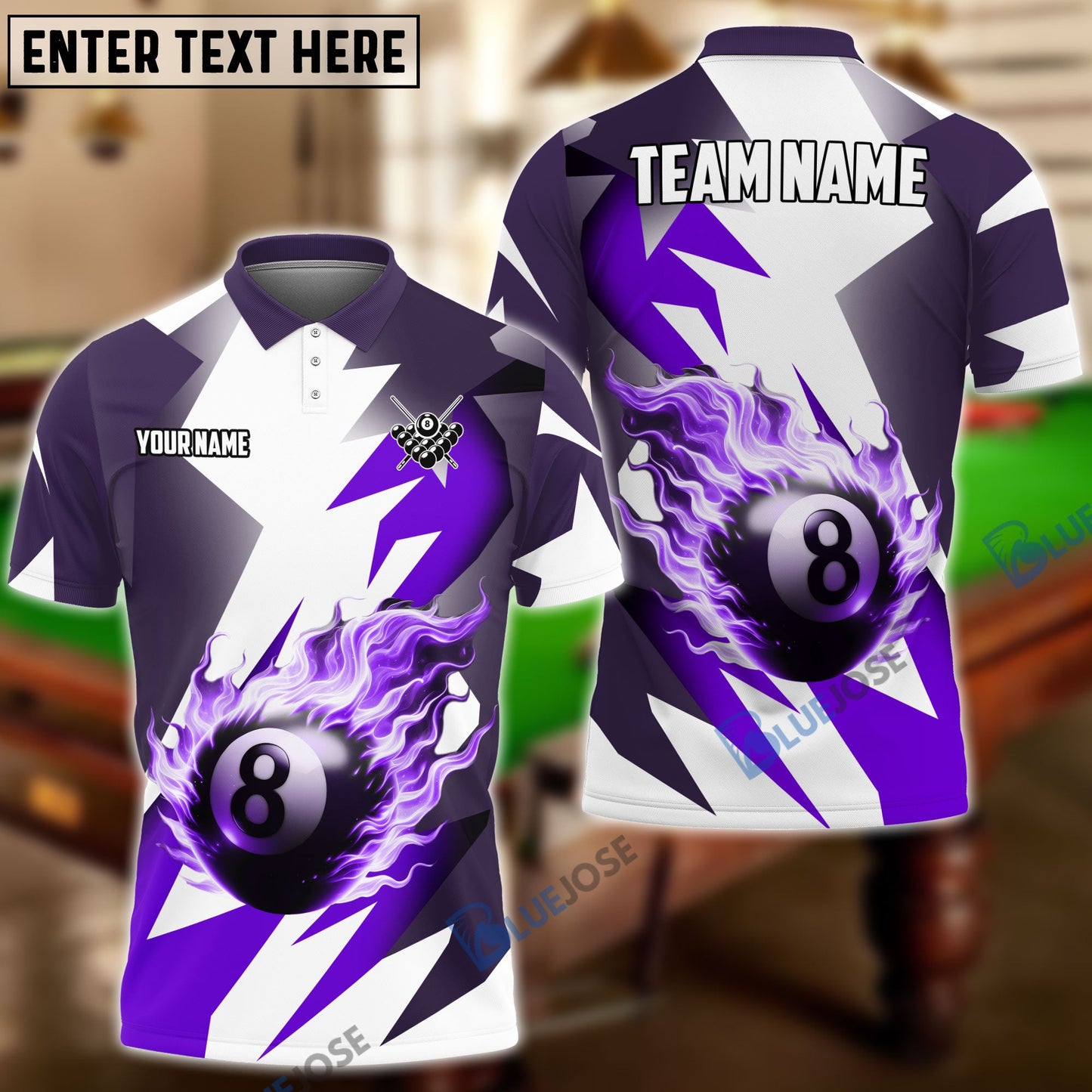 Frenzidea Billiards Fire Cube Pattern Personalized Shirt (4 Colors)