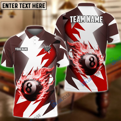 Frenzidea Billiards Fire Cube Pattern Personalized Shirt (4 Colors)