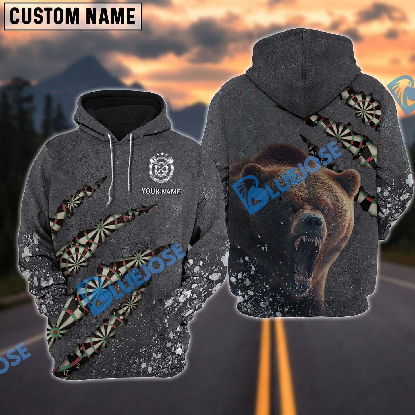 Frenzidea Bear And Darts Personalized Name 3D Shirt