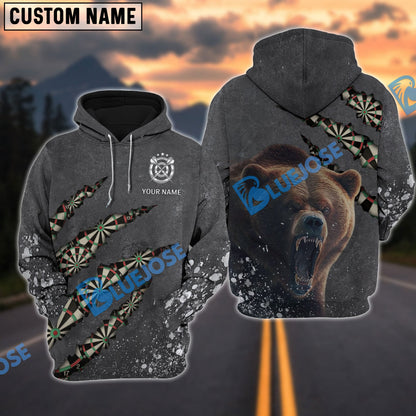 Frenzidea Bear And Darts Personalized Name 3D Shirt