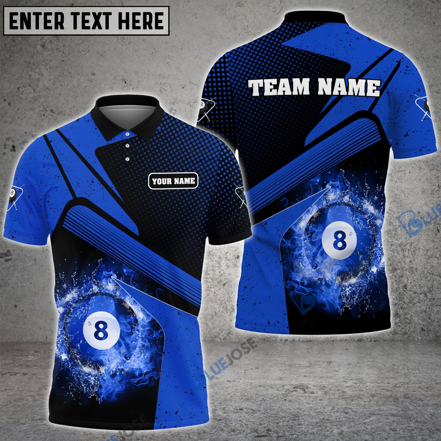 frenzidea Billiards Galaxy Blue Personalized Name, Team Name Unisex Shirt