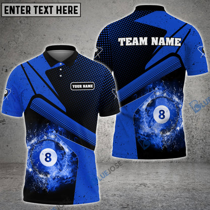 frenzidea Billiards Galaxy Blue Personalized Name, Team Name Unisex Shirt