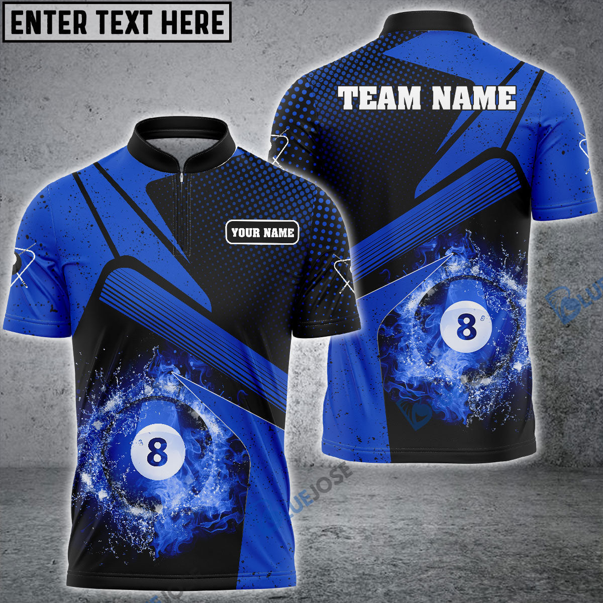 frenzidea Billiards Galaxy Blue Personalized Name, Team Name Unisex Shirt
