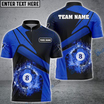 frenzidea Billiards Galaxy Blue Personalized Name, Team Name Unisex Shirt