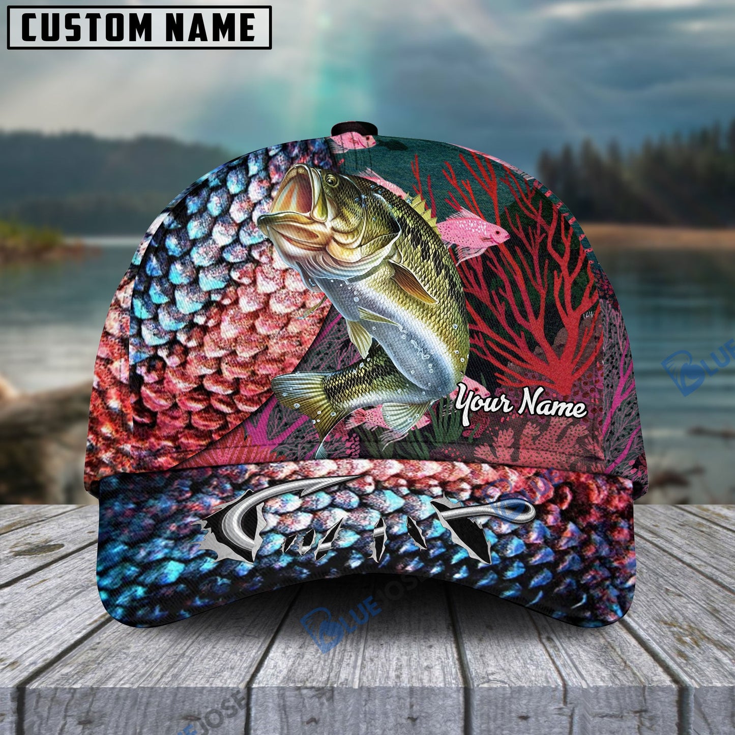 Frenzidea Personalized Bass Fishing Colorful Cap