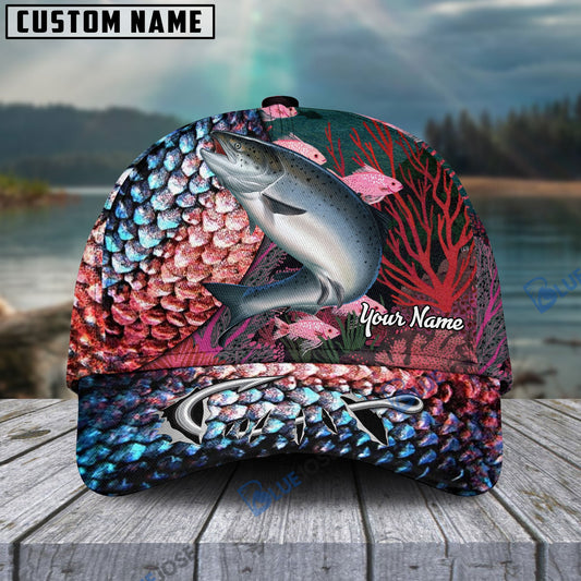 Frenzidea Personalized Salmon Fishing Colorful Cap