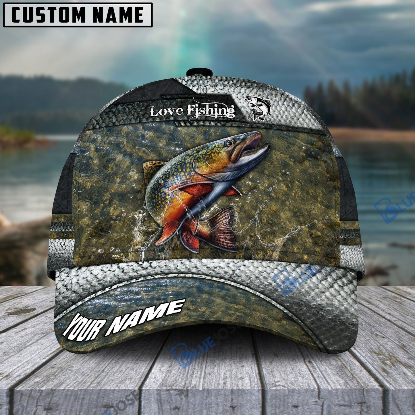 Frenzidea Trout Fish Love Fishing Personalized Cap