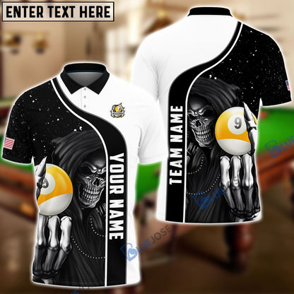 Frenzidea Billiards 9 Ball White Reaper USA Personalized Name, Team Name 3D Shirt