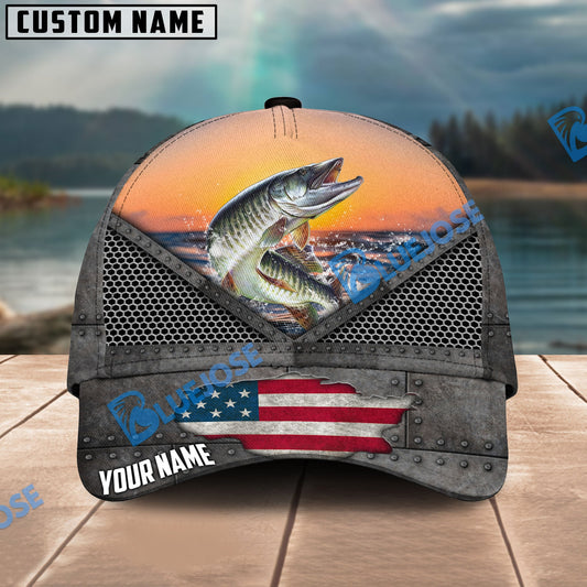 Frenzidea Musky Fishing Sunset Personalized Cap
