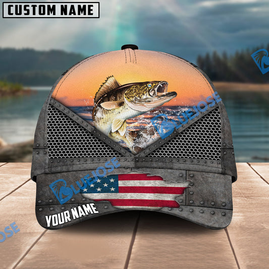 Frenzidea Walleye Fishing Sunset Personalized Cap