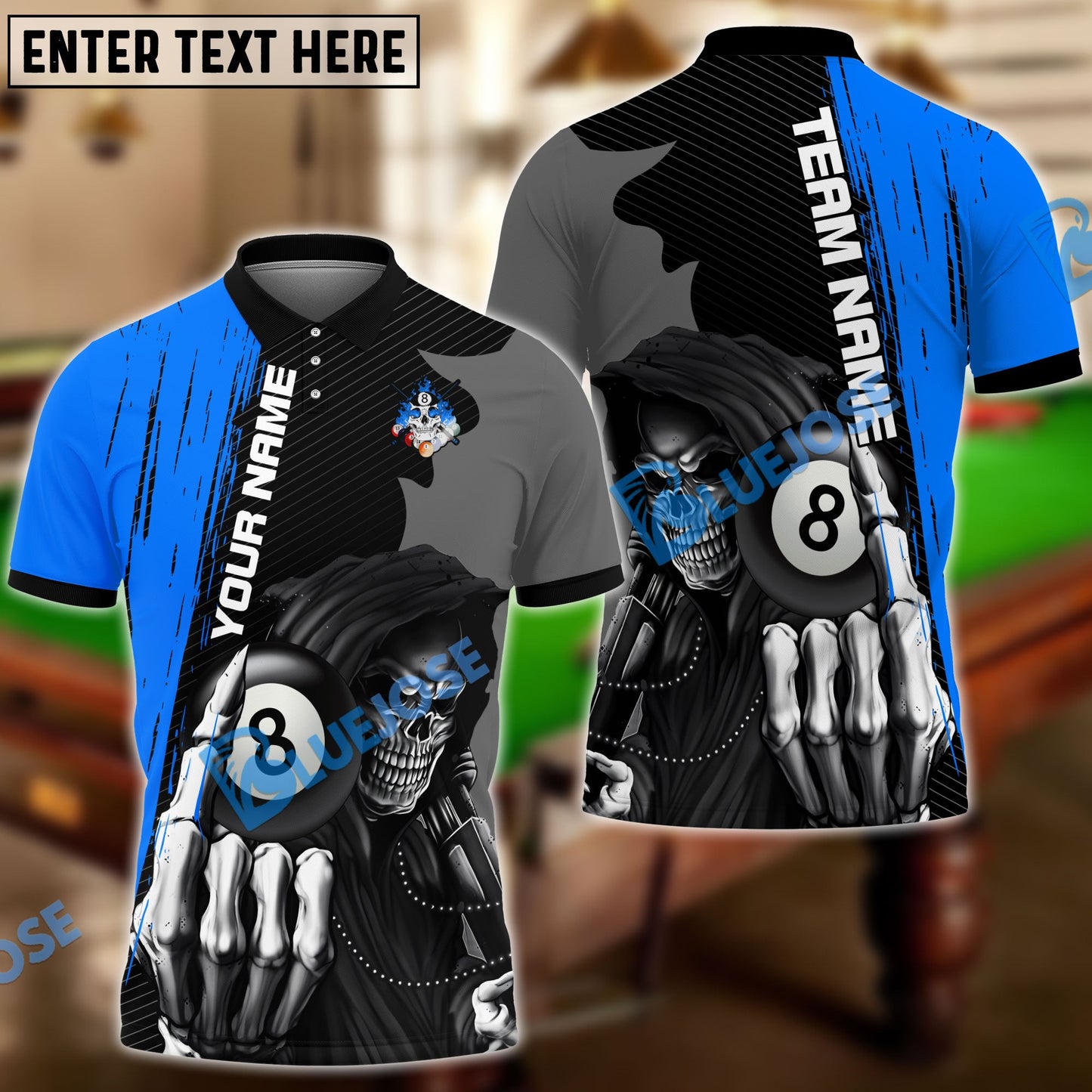 Frenzidea Billiards Grim Reaper Personalized Shirt (6 Colors)