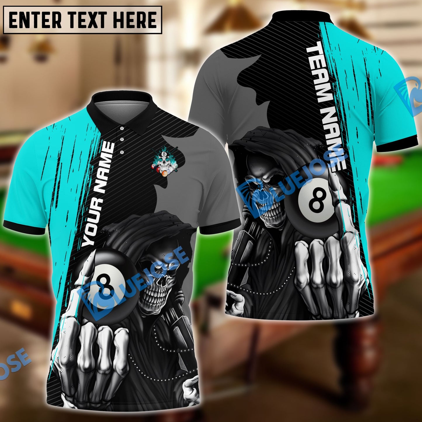 Frenzidea Billiards Grim Reaper Personalized Shirt (6 Colors)