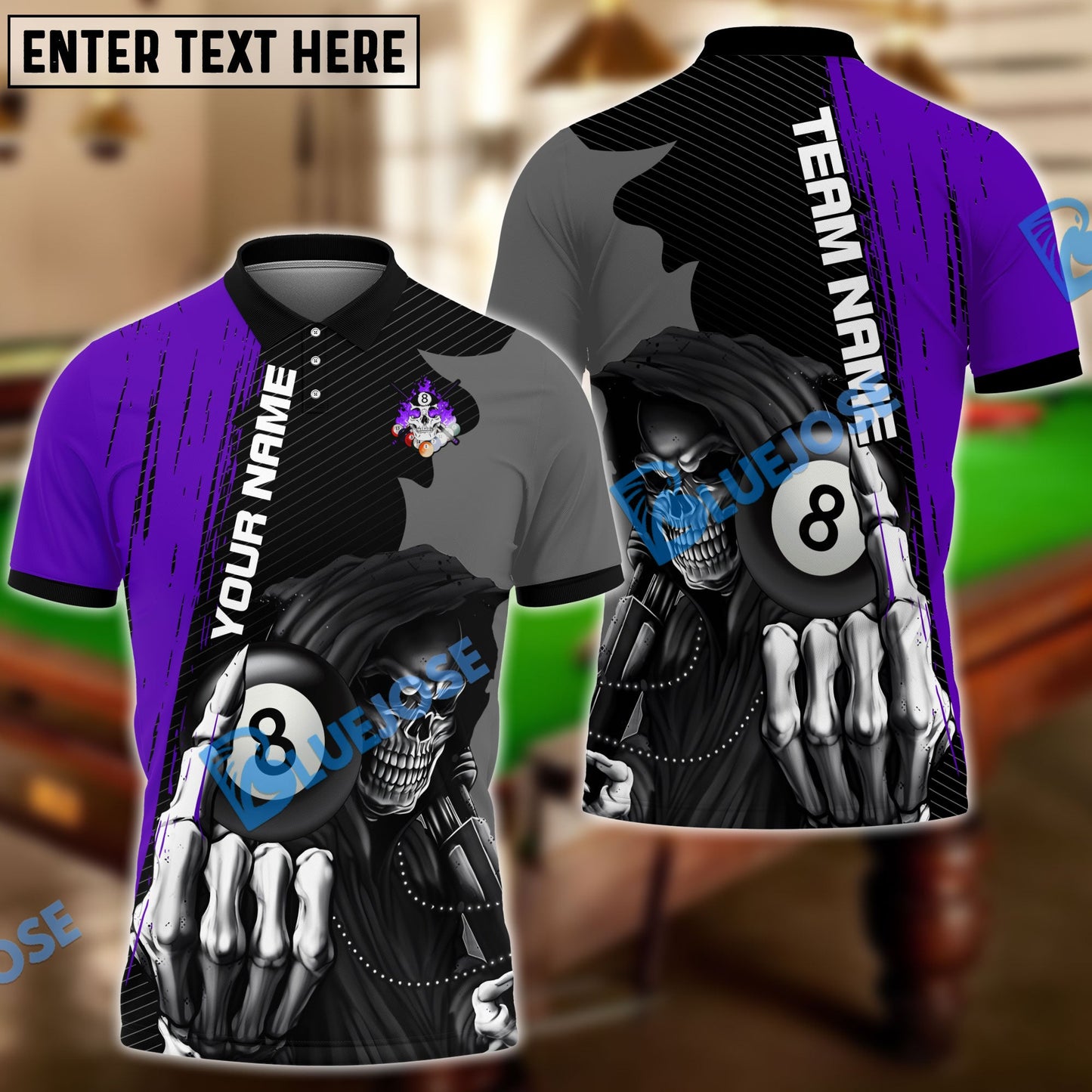 Frenzidea Billiards Grim Reaper Personalized Shirt (6 Colors)