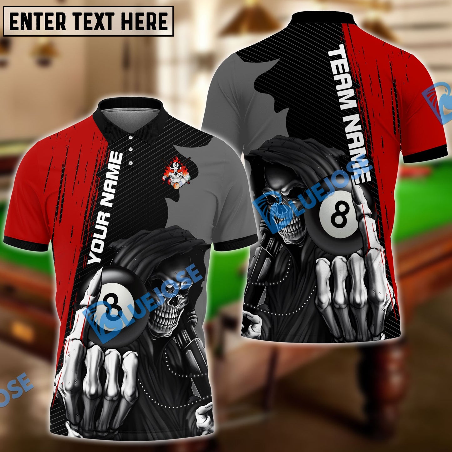 Frenzidea Billiards Grim Reaper Personalized Shirt (6 Colors)