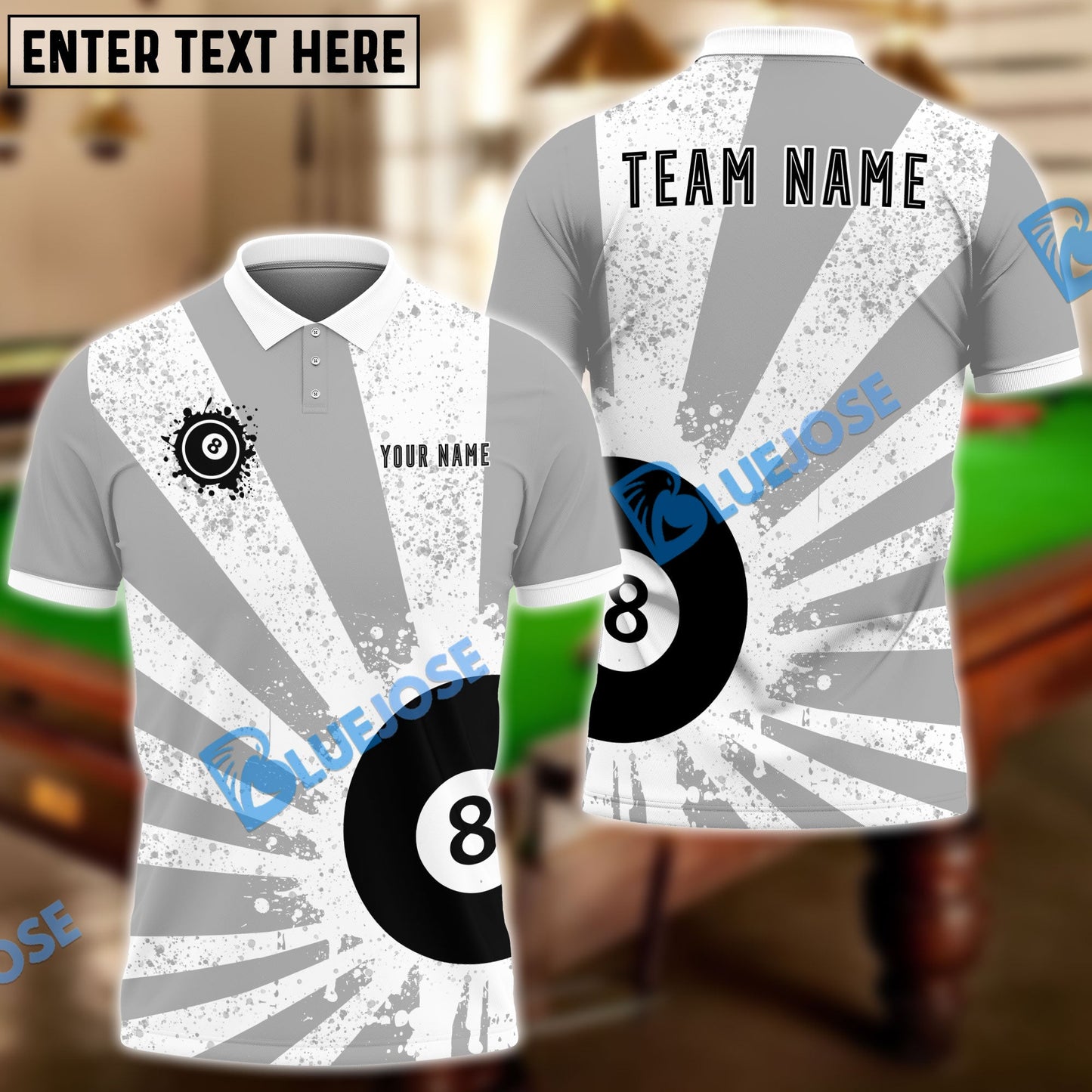 Frenzidea Billiards Starburst Pattern Personalized Shirt ( 6 Colors )