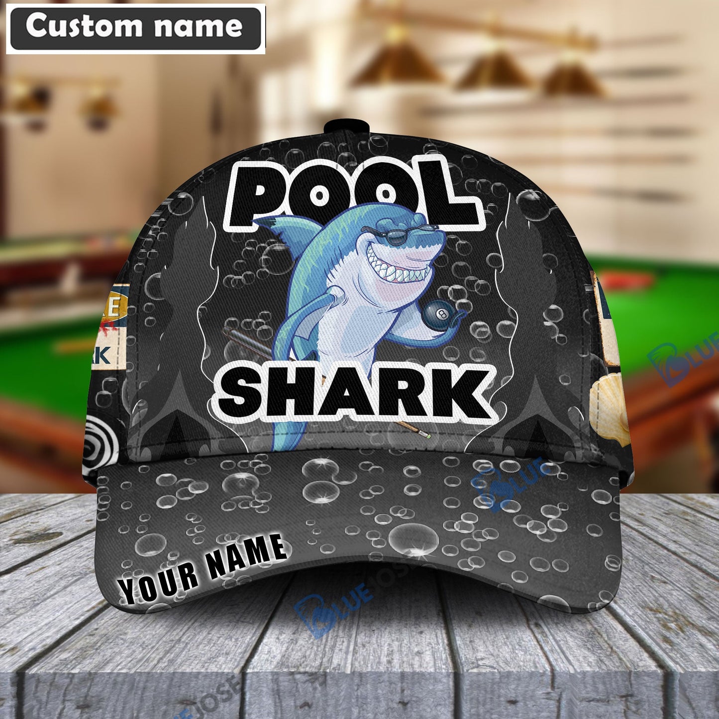 Frenzidea Billiards Pool Shark Personalized Name Cap