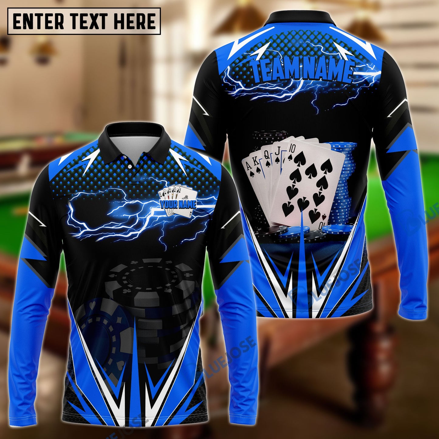 Frenzidea Poker Green Fire Personalized Name, Team Name Unisex Shirt