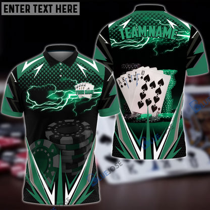 Frenzidea Poker Green Fire Personalized Name, Team Name Unisex Shirt
