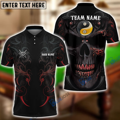 Frenzidea Billiards Skull Yin Yang 8-Ball & 9-Ball Personalized Shirt