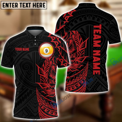 Frenzidea Billiards Viking Red & Black Pattern Personalized Shirt