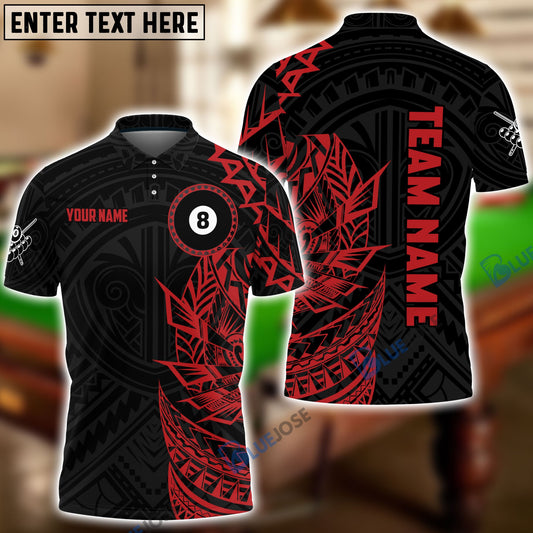 Frenzidea Billiards Viking Red & Black Pattern Personalized Name, Team Name Shirt