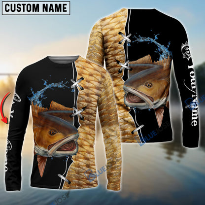 Frenzidea Customized Name Redfish Puppy Drum Fishing 3D Shirts