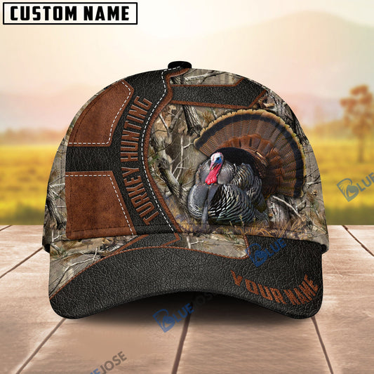 Frenzidea Turkey Hunting Leather Pattern Personalized Cap