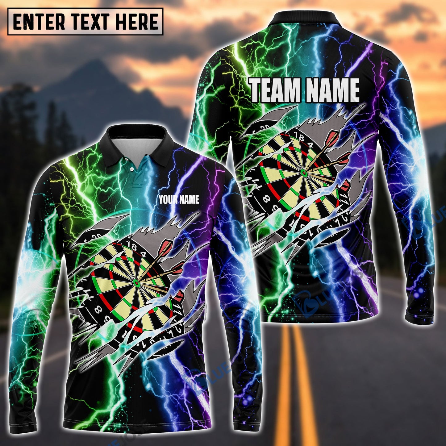 Frenzidea Darts Lightning Personalized Name 3D Shirt