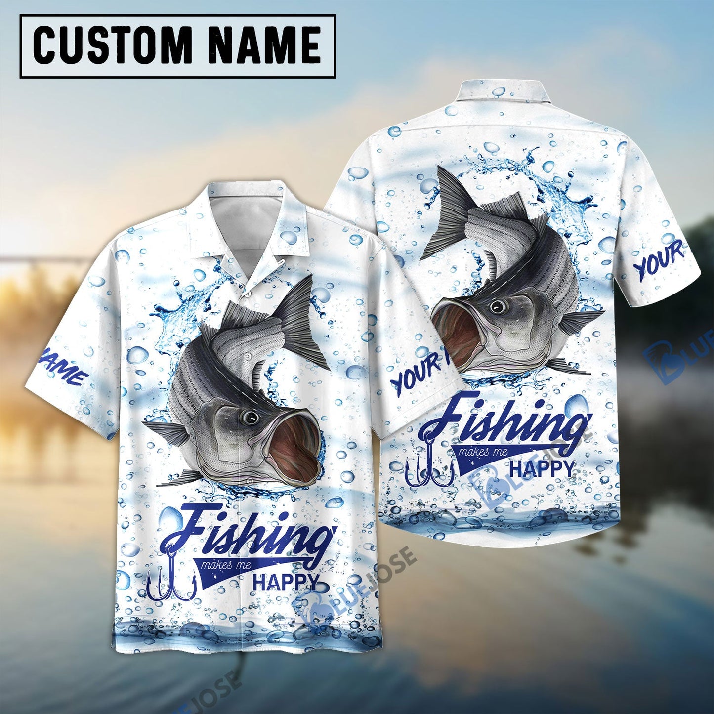 Frenzidea Customize Name Striped Bass Fishing 3D Shirt
