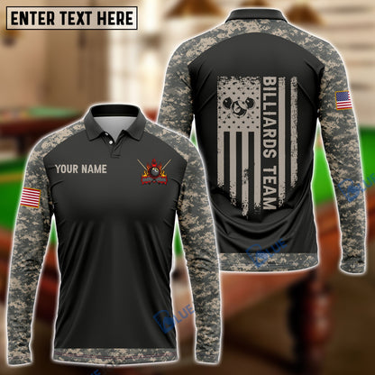 Frenzidea Billiards Retro Camouflage Flag Personalized 3D Shirt