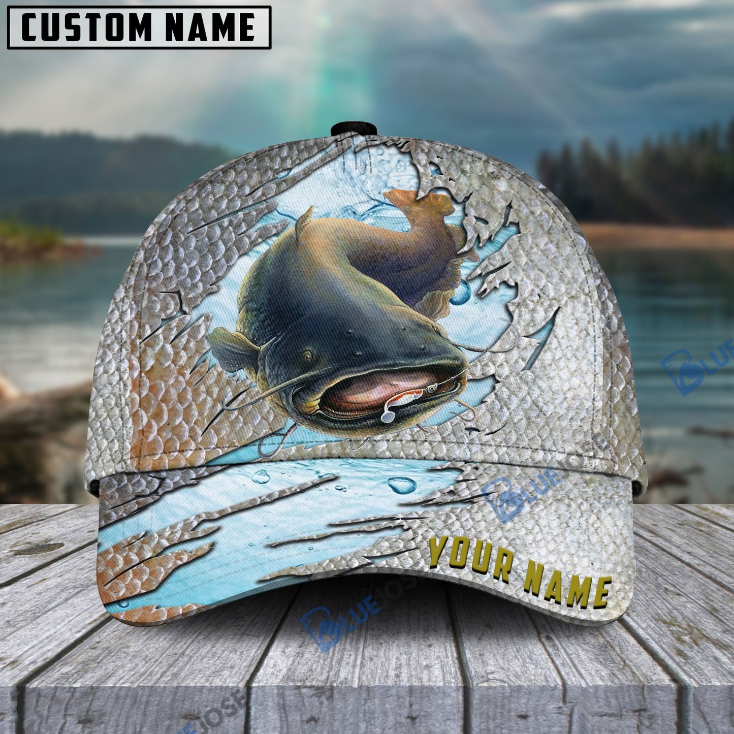 Frenzidea Catfish Fish Cool Fishing Personalized Cap