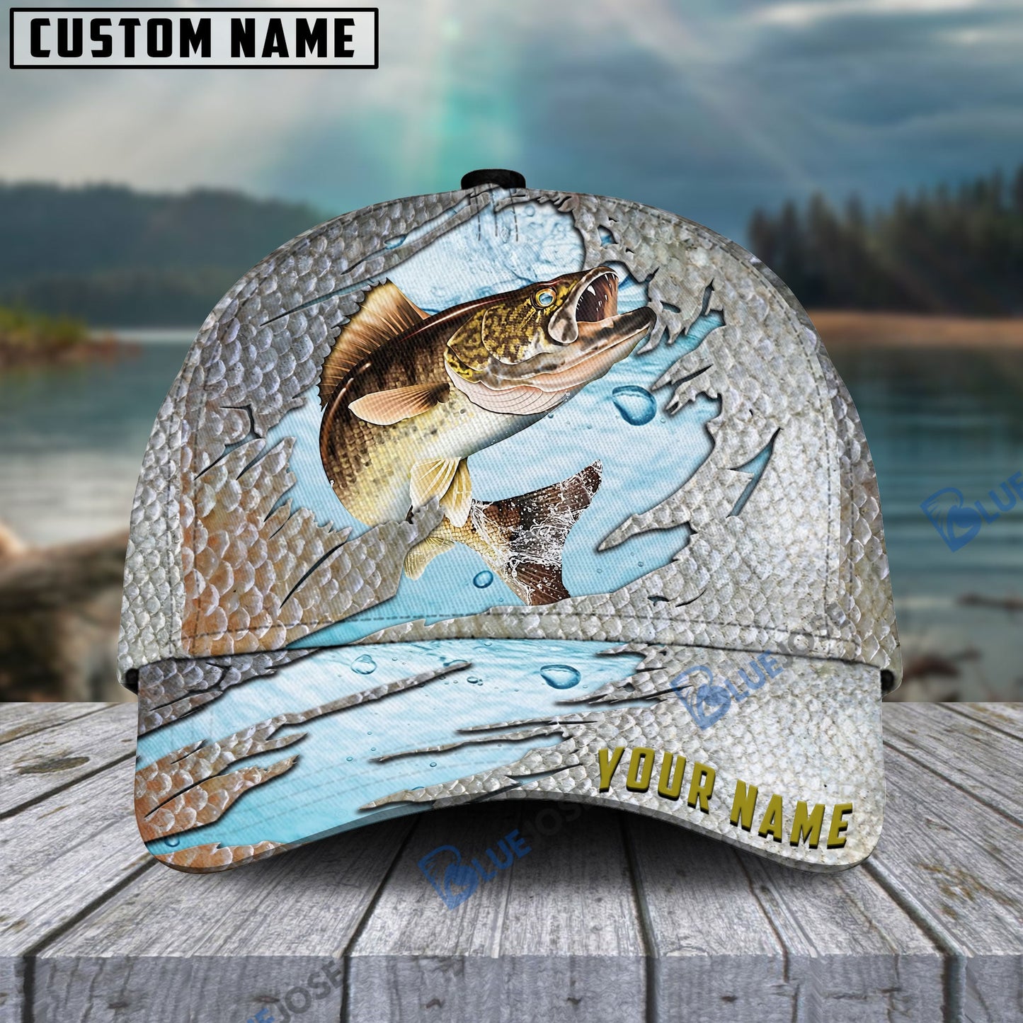 Frenzidea Walleye Fish Cool Fishing Personalized Cap