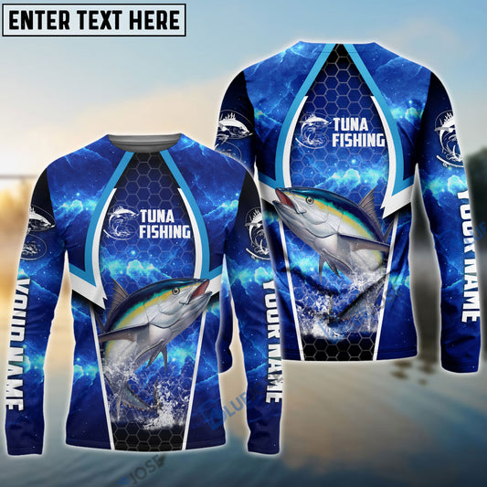 Frenzidea Tuna Fishing Blue Galaxy Custom Long Sleeves