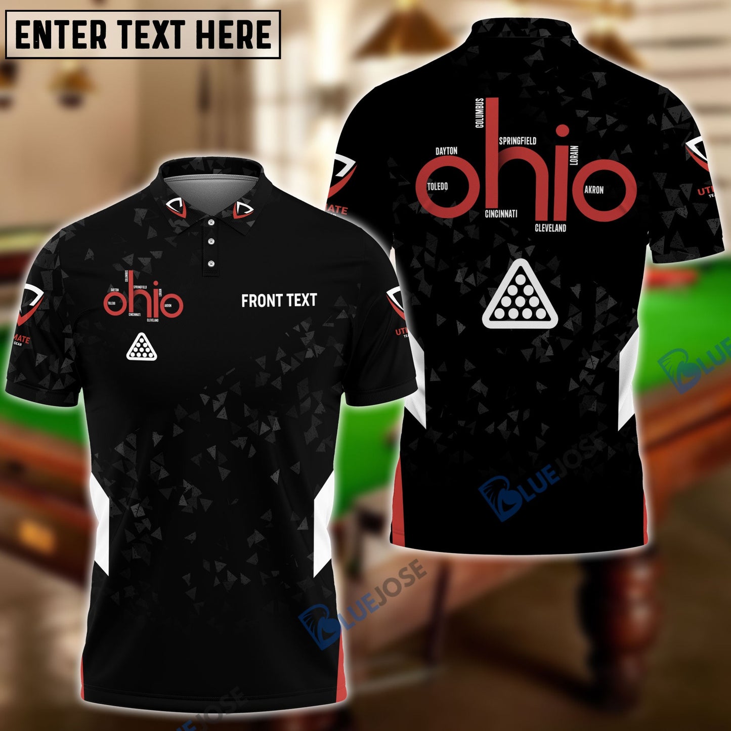 Frenzidea Ohio Billiards Personalized Name Shirt