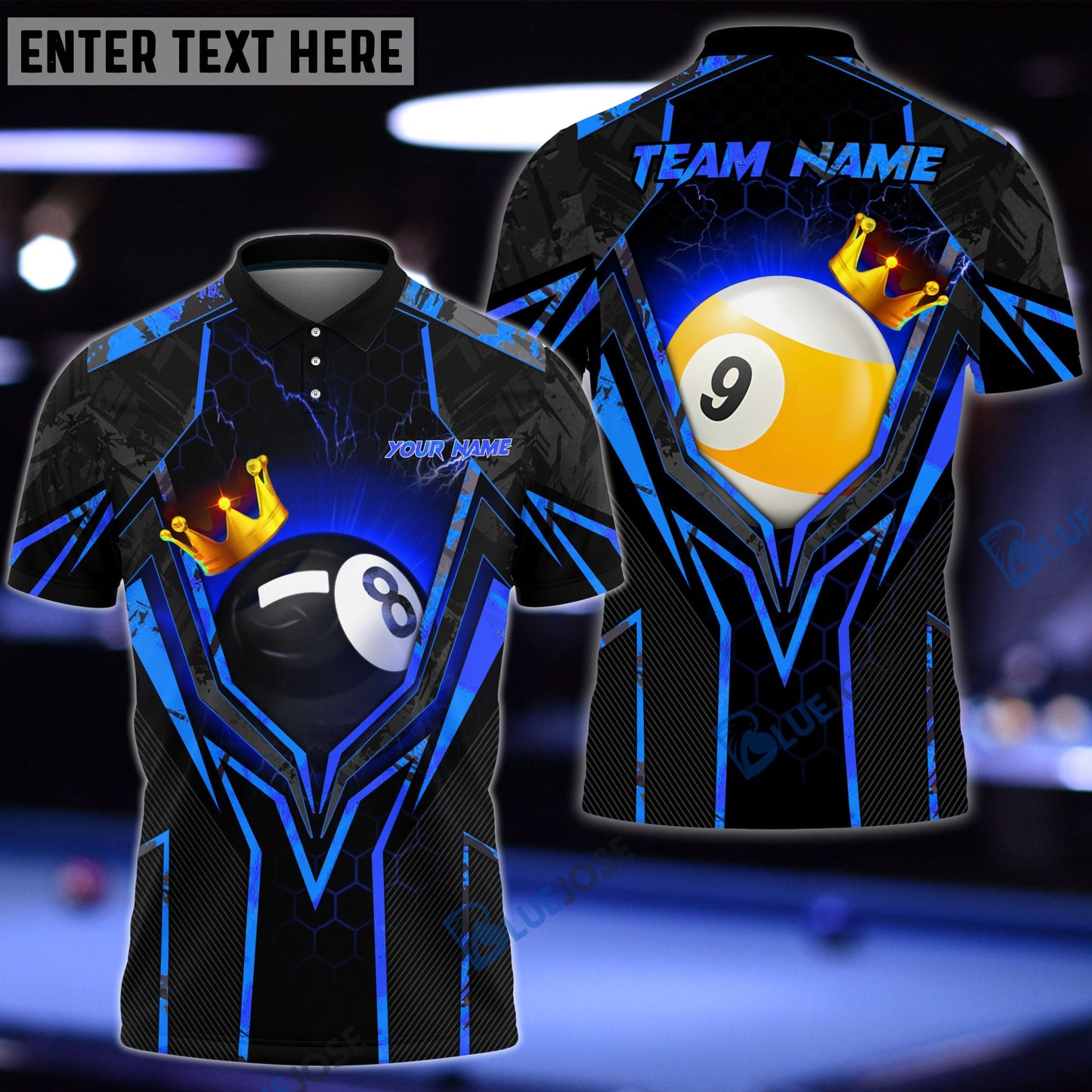 Frenzidea Billiards King 8-Ball & 9-Ball Personalized Name Shirt