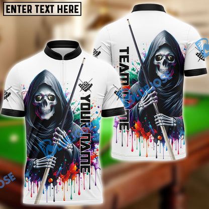 Frenzidea Billiards Reaper Colorful Personalized Name, Team Name Shirt
