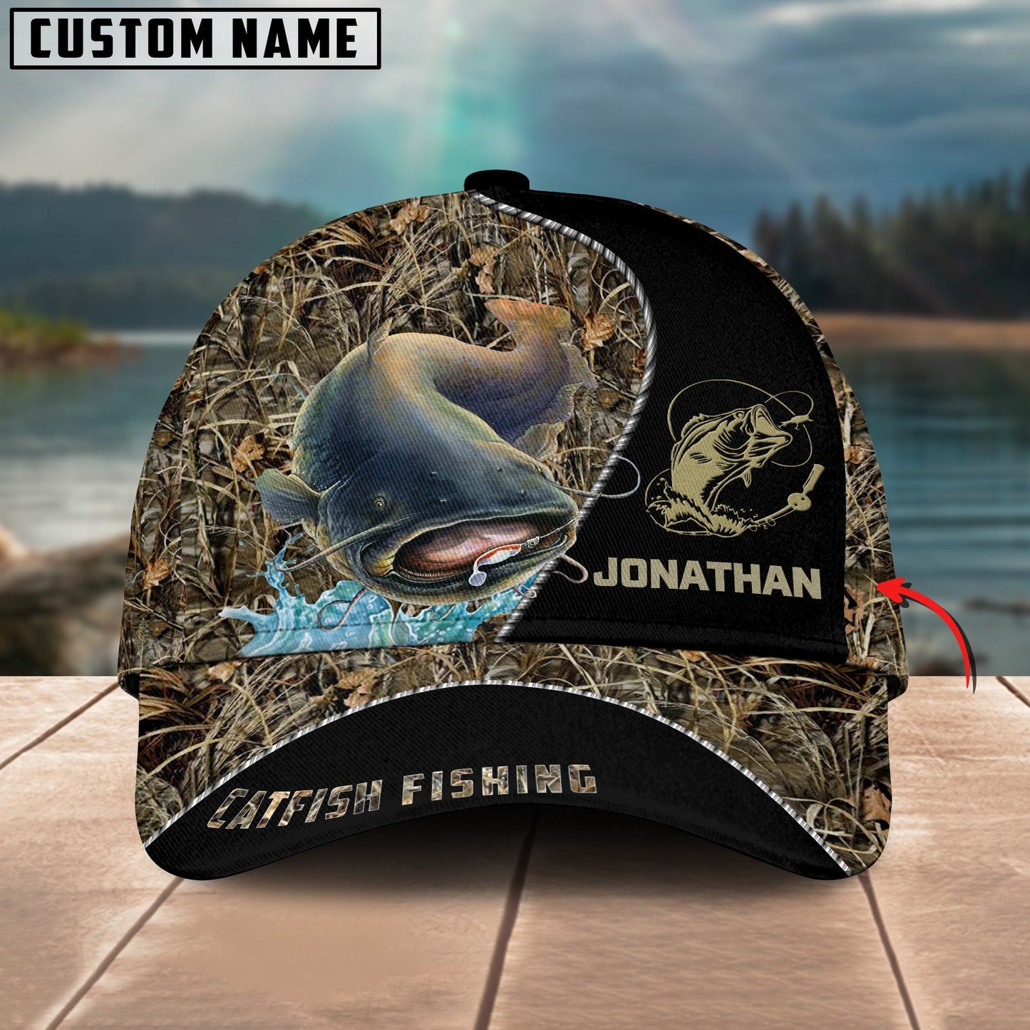 Frenzidea Catfish Fishing Personalized Cap