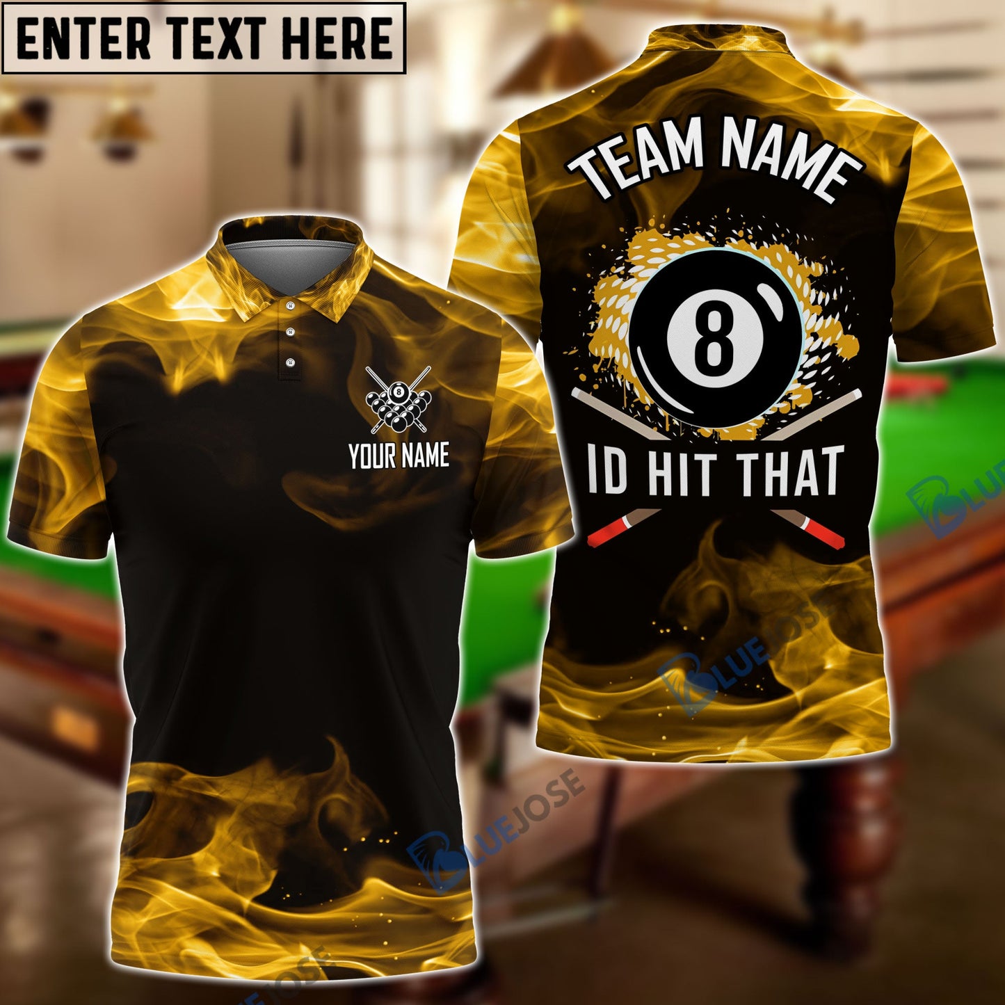 Frenzidea Billiards I'd Hit That Fire Personalized Name, Team Name Unisex Shirt
