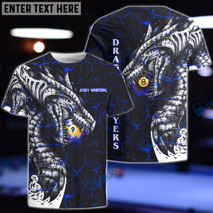 Frenzidea Fire Dragon Billiards 9-Ball & 8-Ball Personalized Unisex Shirt
