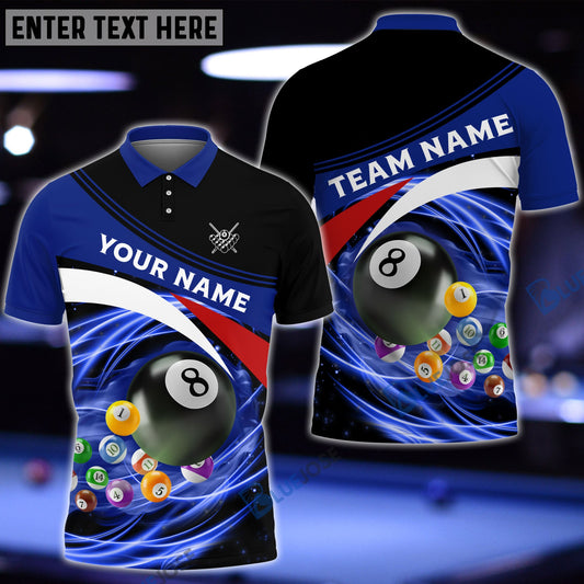 Frenzidea Billiards Blue Awesome Personalized Name, Team Name Unisex Shirt