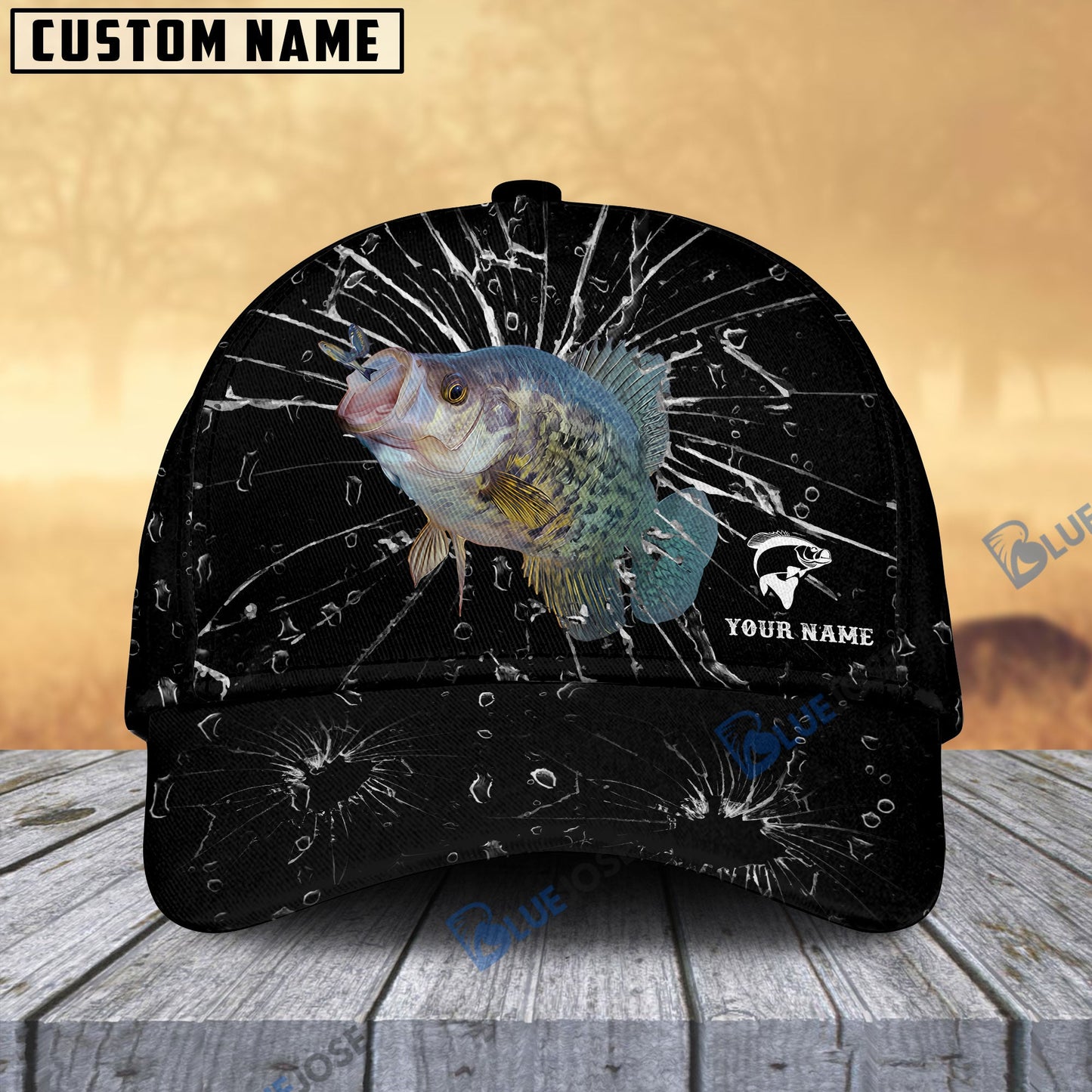 Frenzidea Personalized Crappie Fishing Broken Glass Cap