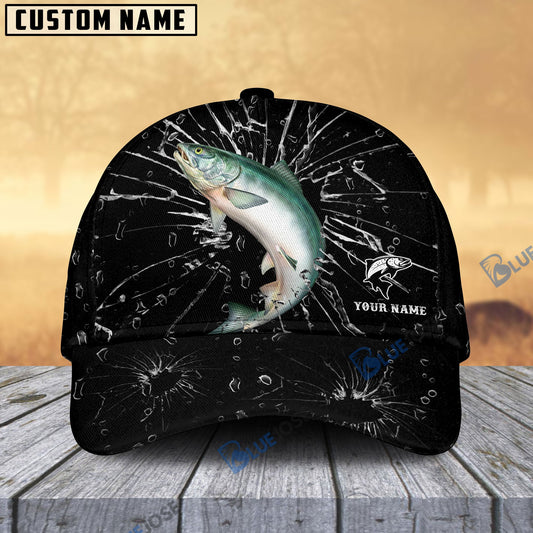 Frenzidea Personalized Salmon Fishing Broken Glass Cap