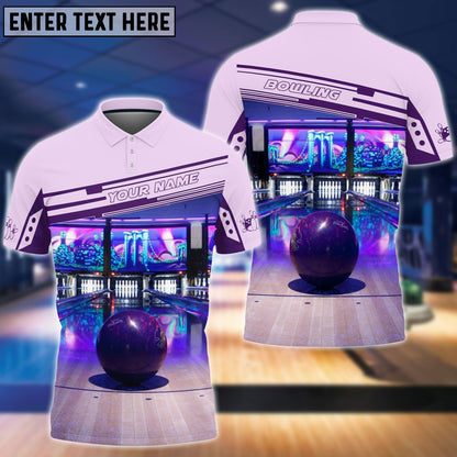 Frenzideas Purple Bowling Ball Personalized Name 3D Shirt